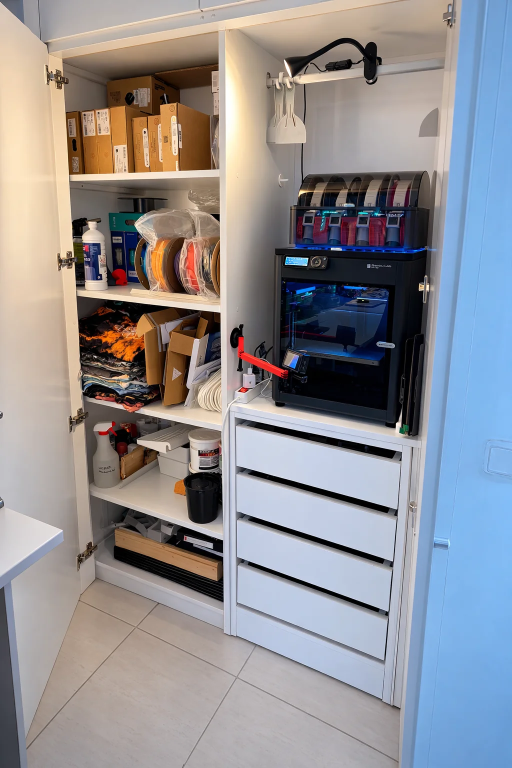 Material storage with Bambu Lab P1S printer